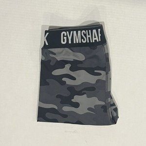 Gymshark Men's Small Black‎ Camo Cropped Athletic Stretch Training Leggings